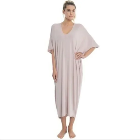 NWT Barefoot Dreams LUXE Milk Jersey Caftan Faded Rose Women's OS Plus H12720 - Picture 12 of 12
